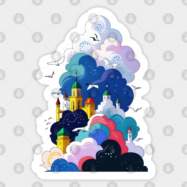 City of Sky Artistic Sticker by deanisadea21